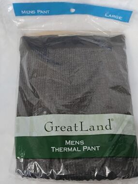 GreatLand Mens Large Thermal Pants Vtg NOS USA‎ Made Charcoal Gray 1996 N